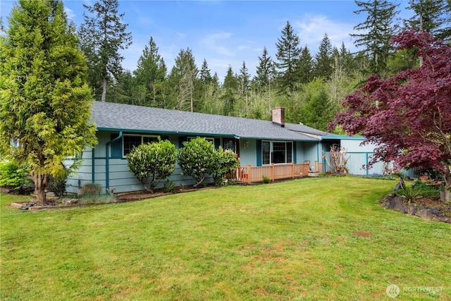 1487 Centralia Alpha Rd, Chehalis, WA 98532 - single story home with a front yard and a chimney
