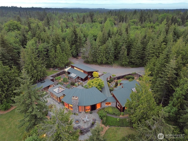 2734 Blue Mountain Rd, Sequim, WA 98362 - aerial view of property and surrounding area with a heavily wooded area