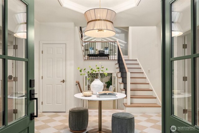 12909 Spanaway Loop Rd S, Tacoma, WA 98444 - foyer featuring light flooring and stairway
