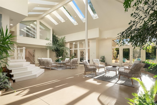 12909 Spanaway Loop Rd S, Tacoma, WA 98444 - view of patio / terrace featuring french doors and an outdoor hangout area
