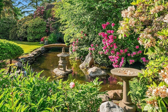 12909 Spanaway Loop Rd S, Tacoma, WA 98444 - view of yard featuring a garden pond