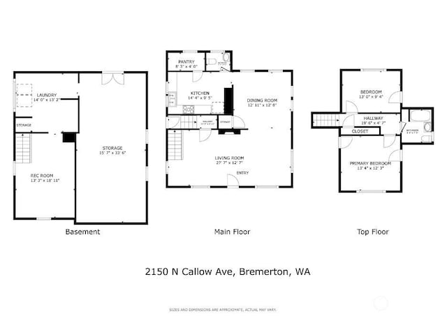 2150 N Callow Ave, Bremerton, WA 98312 - floor plan / room layout