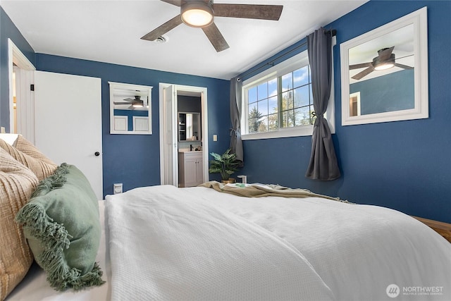 1669 Grandview Pl, Ferndale, WA 98248 - bedroom featuring a ceiling fan and ensuite bath