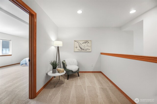 11724 1st Pl SE, Lake Stevens, WA 98258 - living area featuring carpet floors, recessed lighting, and baseboards