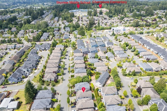 4105 215th St SE, Bothell, WA 98021 - aerial view of property and surrounding area with nearby suburban area