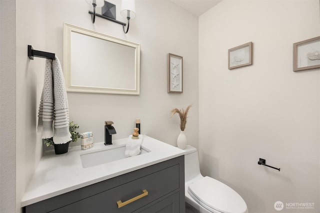 35314 SE Sequoia Pl Unit B, Snoqualmie, WA 98065 - half bathroom featuring vanity and toilet