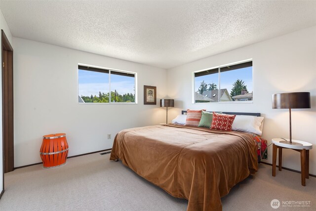 5228 56th Ave S, Seattle, WA 98118 - carpeted bedroom with multiple windows and a textured ceiling
