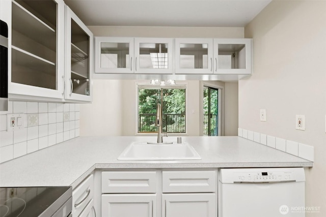 12515 NE 116th St Unit B23, Kirkland, WA 98034 - kitchen featuring dishwasher, a sink, tasteful backsplash, and light countertops