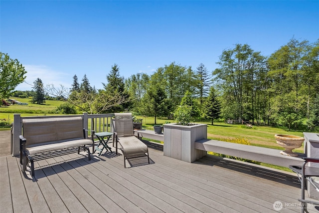 401 Huntting Rd, Silver Creek, WA 98585 - wooden terrace with a lawn