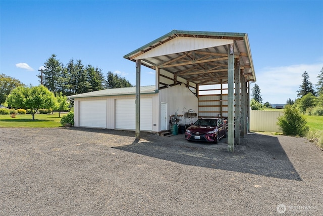401 Huntting Rd, Silver Creek, WA 98585 - view of car parking featuring a detached garage