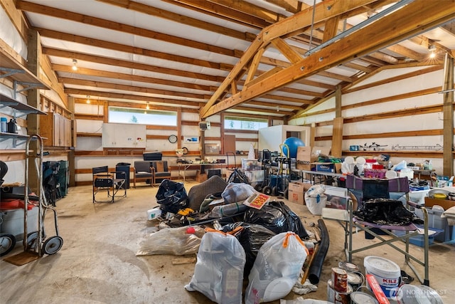 401 Huntting Rd, Silver Creek, WA 98585 - misc room with unfinished concrete floors and lofted ceiling