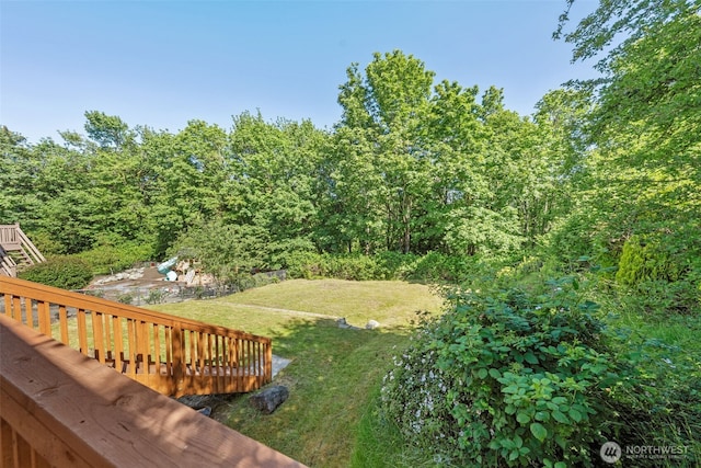 11401 69th Pl S, Seattle, WA 98178 - view of green lawn with a deck