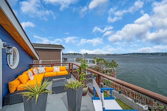 1811 Bay St, Port Orchard, WA 98366 - balcony featuring a water view and an outdoor living space