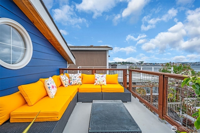 1811 Bay St, Port Orchard, WA 98366 - view of patio / terrace with an outdoor hangout area and a balcony