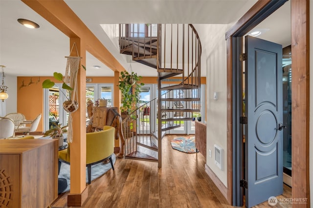 1811 Bay St, Port Orchard, WA 98366 - foyer with wood-type flooring and stairway