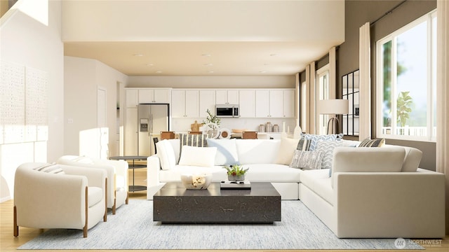 13485 200th Ave SE, Monroe, WA 98272 - living room featuring plenty of natural light, light wood-style flooring, and recessed lighting