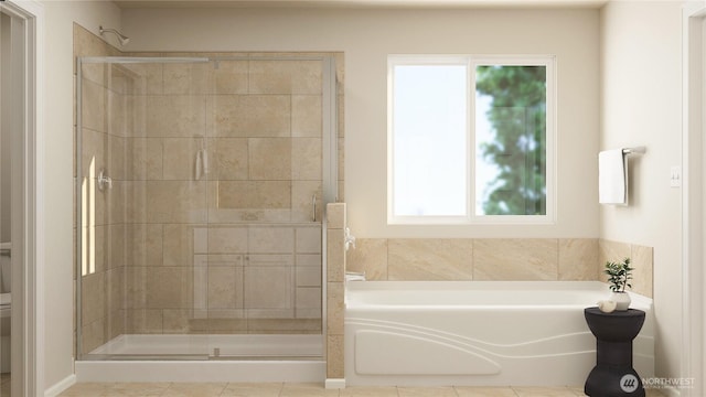 13485 200th Ave SE, Monroe, WA 98272 - bathroom with toilet, plenty of natural light, a garden tub, and a shower stall