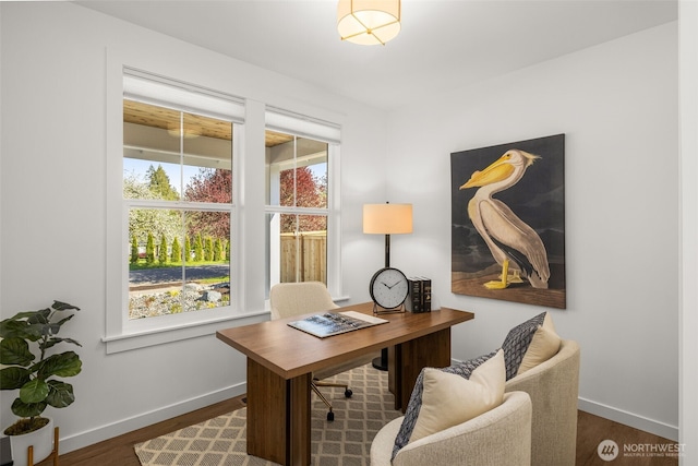 1516 131st Ave NE, Lake Stevens, WA 98258 - home office with baseboards and dark wood-style floors