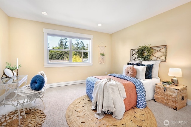 884 Saratoga Way, Camano Island, WA 98282 - bedroom with carpet flooring, baseboards, and recessed lighting