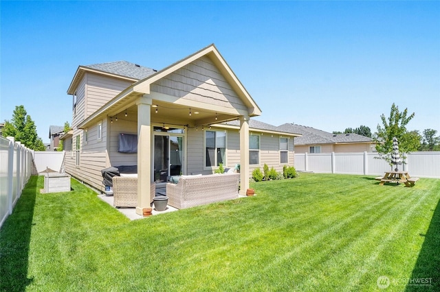 4709 W Fox St, Moses Lake, WA 98837 - rear view of property with a patio and ceiling fan