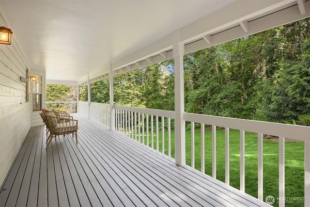 8021 NE Sandpiper Ln, Bainbridge Island, WA 98110 - porch featuring a lawn