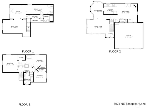 8021 NE Sandpiper Ln, Bainbridge Island, WA 98110 - floor plan / room layout