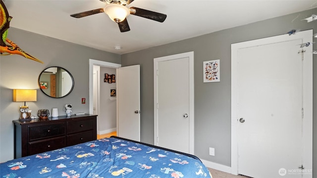 1109 University St, Walla Walla, WA 99362 - bedroom with baseboards, carpet flooring, and a ceiling fan
