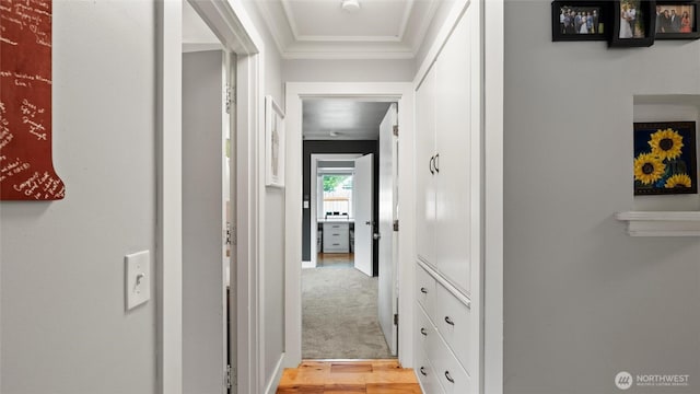1109 University St, Walla Walla, WA 99362 - corridor featuring crown molding and light wood-type flooring