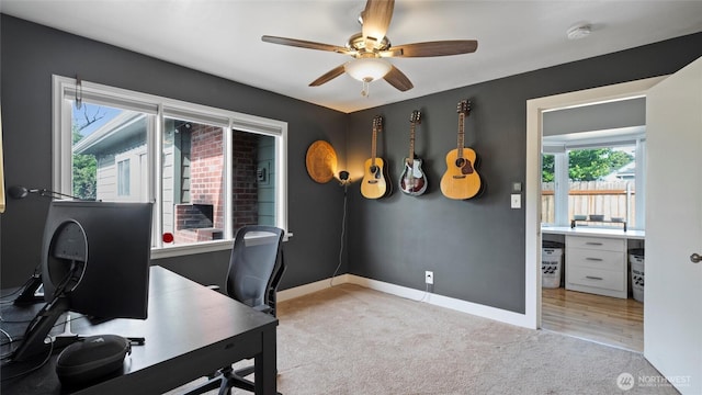 1109 University St, Walla Walla, WA 99362 - office with carpet floors, ceiling fan, and baseboards