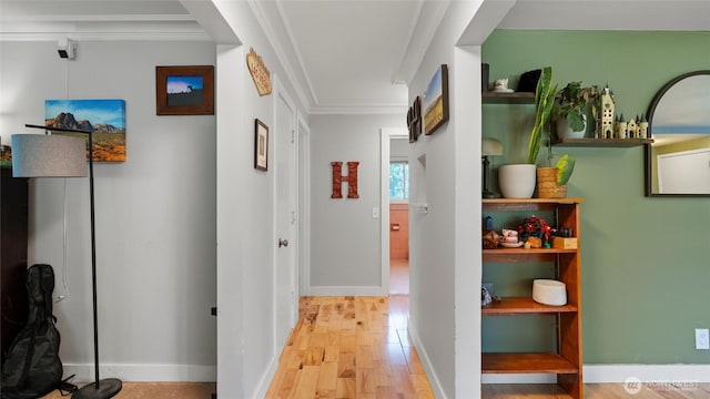 1109 University St, Walla Walla, WA 99362 - corridor with crown molding, wood finished floors, and baseboards