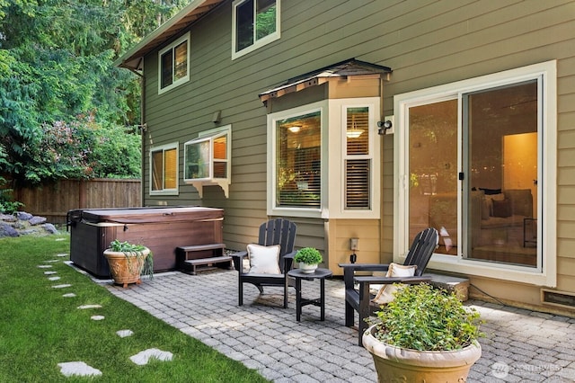 1826 168th Pl SE, Mill Creek, WA 98012 - rear view of property with a hot tub and a patio