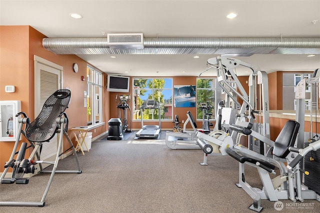 145 Ferncliff Ave NE Unit D338, Bainbridge Island, WA 98110 - gym with recessed lighting and baseboards
