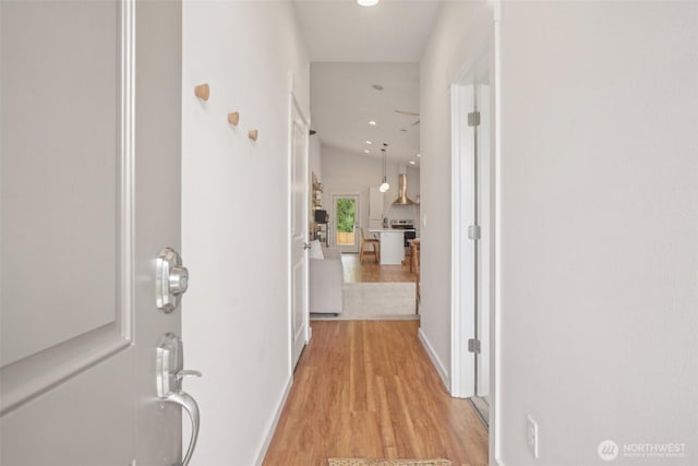 201 SE Alder St, Winlock, WA 98596 - corridor featuring light wood finished floors, recessed lighting, and baseboards