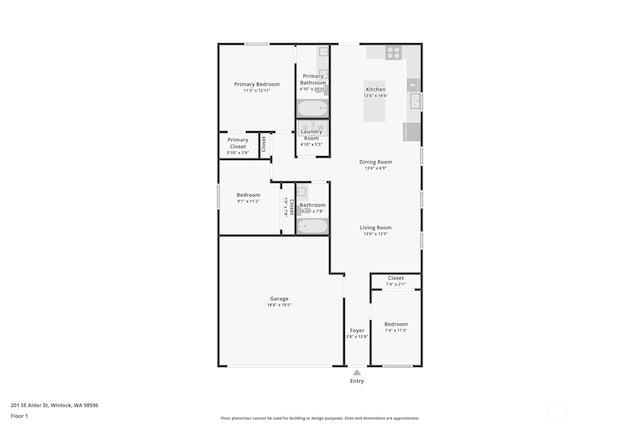 201 SE Alder St, Winlock, WA 98596 - room layout