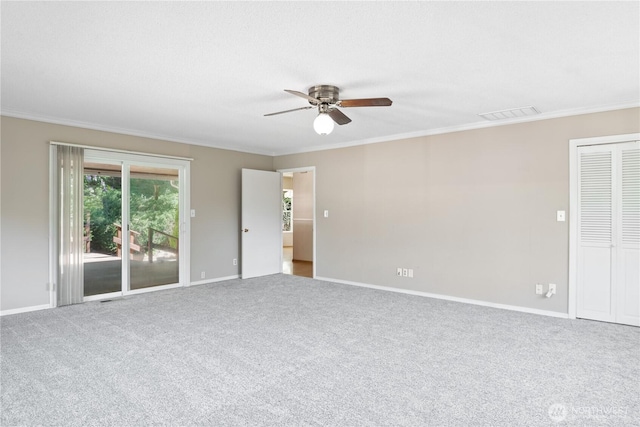 2207 Burcham St, Kelso, WA 98626 - carpeted empty room with ceiling fan, crown molding, and baseboards