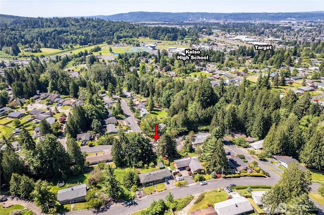 2207 Burcham St, Kelso, WA 98626 - aerial view of property and surrounding area featuring nearby suburban area