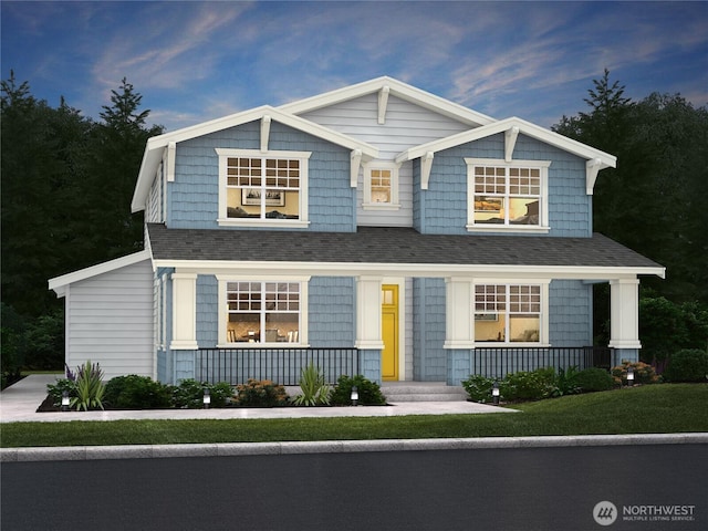 563 SW 97th St Unit 76, Seattle, WA 98106 - view of front of property with a porch and a shingled roof