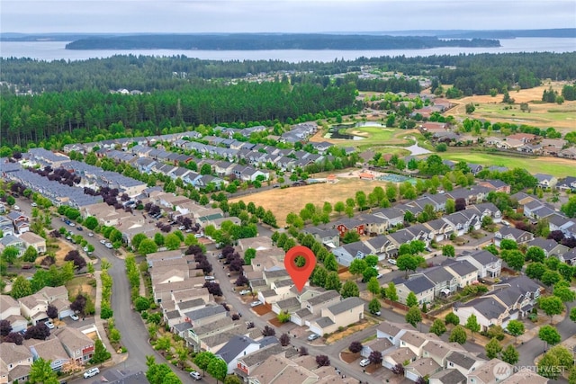 4301 Mckinley St NE, Lacey, WA 98516 - aerial view of property and surrounding area with nearby suburban area and a large body of water