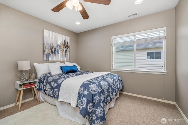 4301 Mckinley St NE, Lacey, WA 98516 - carpeted bedroom featuring ceiling fan and recessed lighting