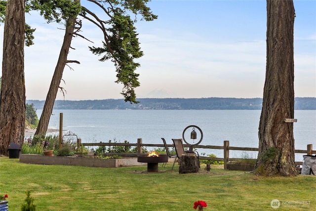 2548 S Camano Dr, Camano Island, WA 98282 - water view featuring an outdoor fire pit