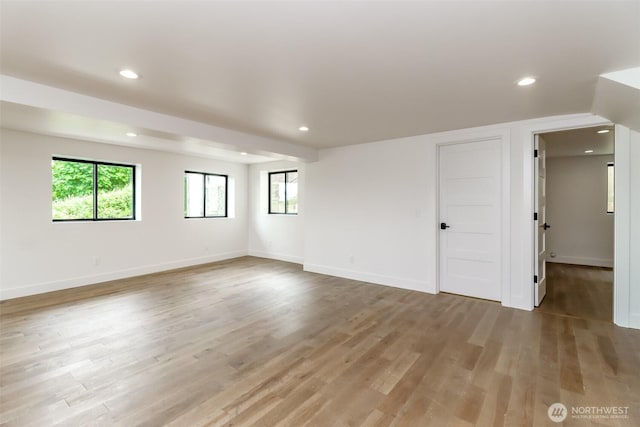 7253 S Taft St, Seattle, WA 98178 - unfurnished room with light wood-type flooring, recessed lighting, and baseboards
