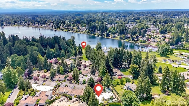 13714 SE 258th Pl Unit 36, Kent, WA 98042 - aerial overview of property's location with a nearby body of water, a forest, and nearby suburban area