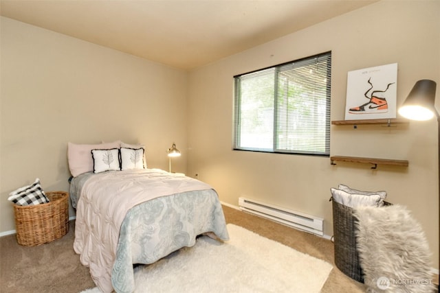 13714 SE 258th Pl Unit 36, Kent, WA 98042 - bedroom featuring a baseboard heating unit, carpet, and baseboards