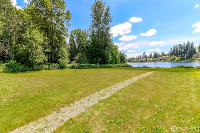 13714 SE 258th Pl Unit 36, Kent, WA 98042 - view of grassy yard with a water view and volleyball court