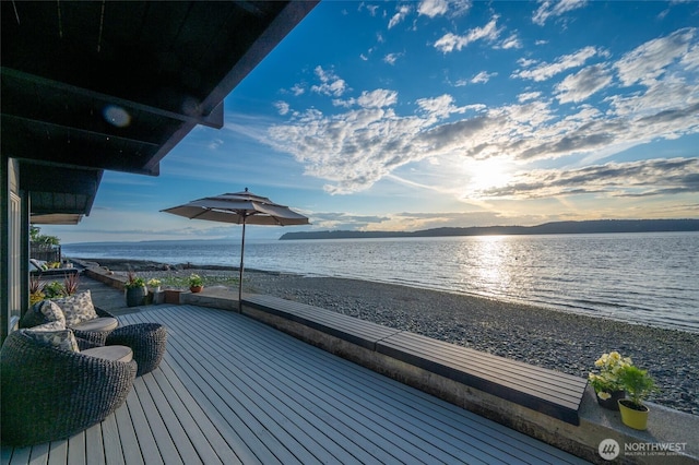 8200 Naketa Beach Walk, Mukilteo, WA 98275 - wooden terrace featuring a water view