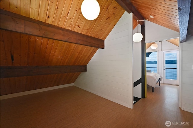 8200 Naketa Beach Walk, Mukilteo, WA 98275 - additional living space with wooden ceiling, wood finished floors, and wooden walls