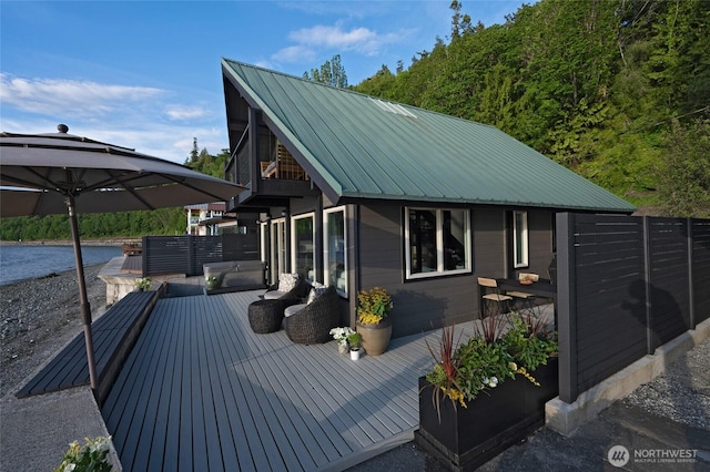 8200 Naketa Beach Walk, Mukilteo, WA 98275 - wooden deck featuring a water view