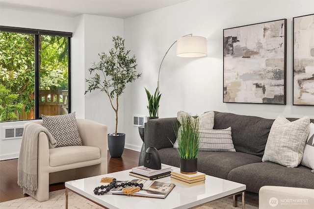 379 100th Ave NE Unit A, Bellevue, WA 98004 - living room featuring wood finished floors