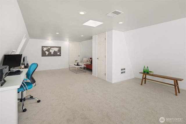 379 100th Ave NE Unit A, Bellevue, WA 98004 - carpeted office with a skylight and recessed lighting