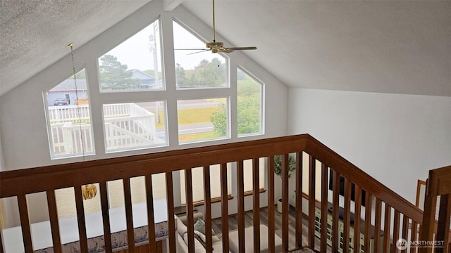 1249 E Ocean Shores Blvd SW, Ocean Shores, WA 98569 - additional living space featuring lofted ceiling, ceiling fan, and a textured ceiling